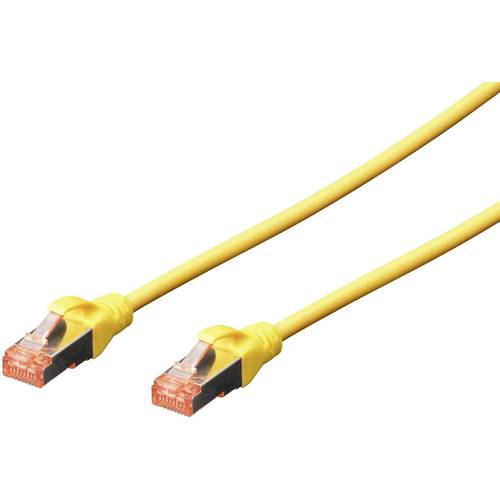 Digitus DK-1644-005/Y RJ45 Netzwerkkabel, Patchkabel CAT 6 S/FTP 0.50 m Gelb Halogenfrei, verdrillte Paare, mit Rastnase...