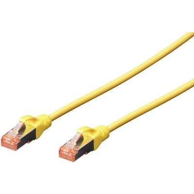 Digitus DK-1644-005/Y RJ45 Netzwerkkabel, Patchkabel CAT 6 S/FTP 0.50 m Gelb Halogenfrei, verdrillte Paare, mit Rastnase