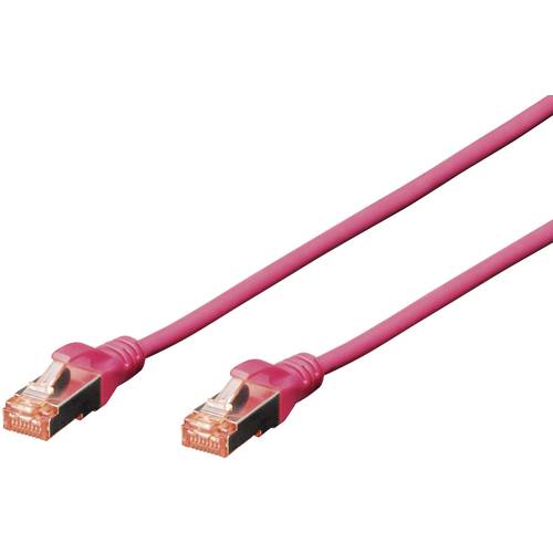 Digitus DK-1644-020/MG RJ45 Netzwerkkabel, Patchkabel CAT 6 S/FTP 2.00 m Magenta Halogenfrei, verdrillte Paare 1 St.