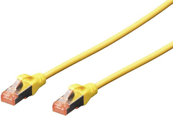Digitus DK-1644-030/Y RJ45 Patchkabel CAT 6 S/FTP 3.00 m Gelb Halogenfrei, verdrillte Paare, mit Rastnasenschutz, Flammwidrig 1 St.