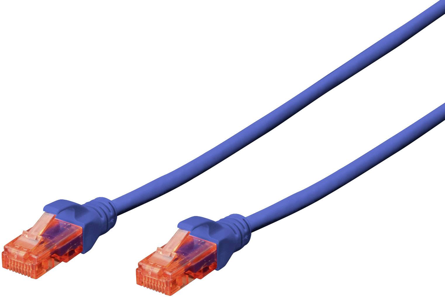 Digitus DK-1617-005/B RJ45 Netzwerkkabel, Patchkabel CAT 6 U/UTP 0.50 m Blau Halogenfrei, verdrillte Paare 1 St.