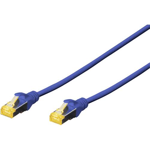 Digitus DK-1644-A-100/B RJ45 Netzwerkkabel, Patchkabel CAT 6a S/FTP 10.00 m Blau Halogenfrei, verdrillte Paare, mit Rast...