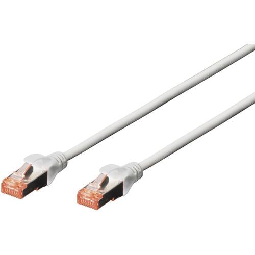 Digitus DK-1644-050 RJ45 Netzwerkkabel, Patchkabel CAT 6 S/FTP 5.00 m Grau Halogenfrei, verdrillte Paare, mit Rastnasens...