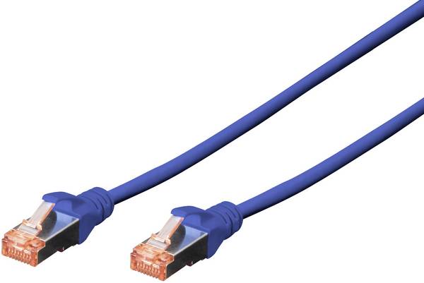 Digitus DK-1644-050/B RJ45 Patchkabel CAT 6 S/FTP 5.00 m Blau Halogenfrei, verdrillte Paare, mit Rastnasenschutz, Flammwidrig 1 St.
