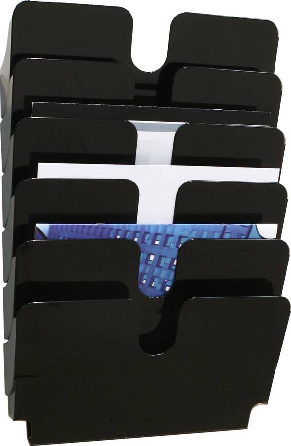 Durable FLEXIPLUS 6 A4 QUER 1700014061 Prospekthalter Schwarz, Transparent DIN A4 quer Anzahl der Fächer 6 1 St. (B x H x T) 340 x 520 x 100 mm