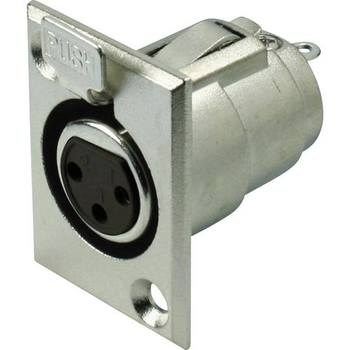 Kash 55021 XLR-Steckverbinder Flanschbuchse Polzahl: 3 Silber 1 St.