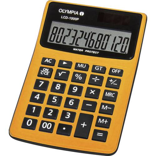 Olympia LCD 1000P Tischrechner Orange Display (Stellen): 12 solarbetrieben, batteriebetrieben (B x H x T) 106 x 40 x 158...