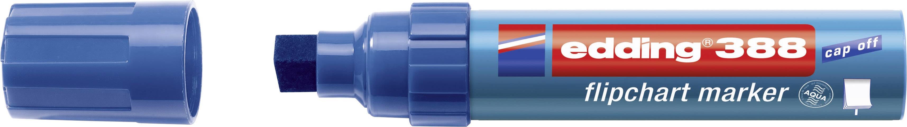 Edding 388 Flipchartmarker blau, Keilspitze 4-12 mm, 1 Stück(e), Blau, Meißel, Türkis, Kunststoff, Rund-0