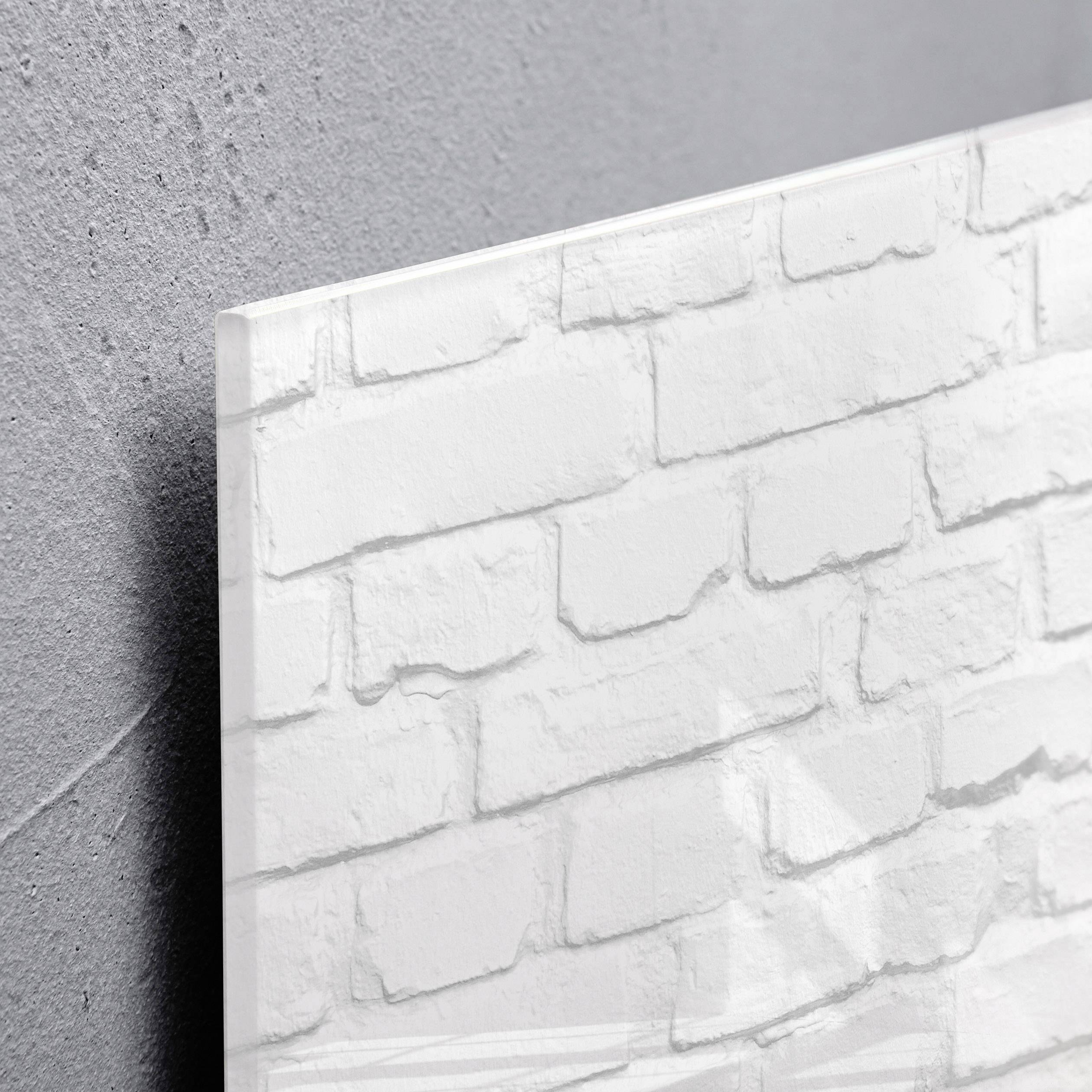Sigel Glas-Magnetboard artverum® White Klinker Weiß (gemustert) (B x H x T) 480 x 480 x 15 mm GL164-2