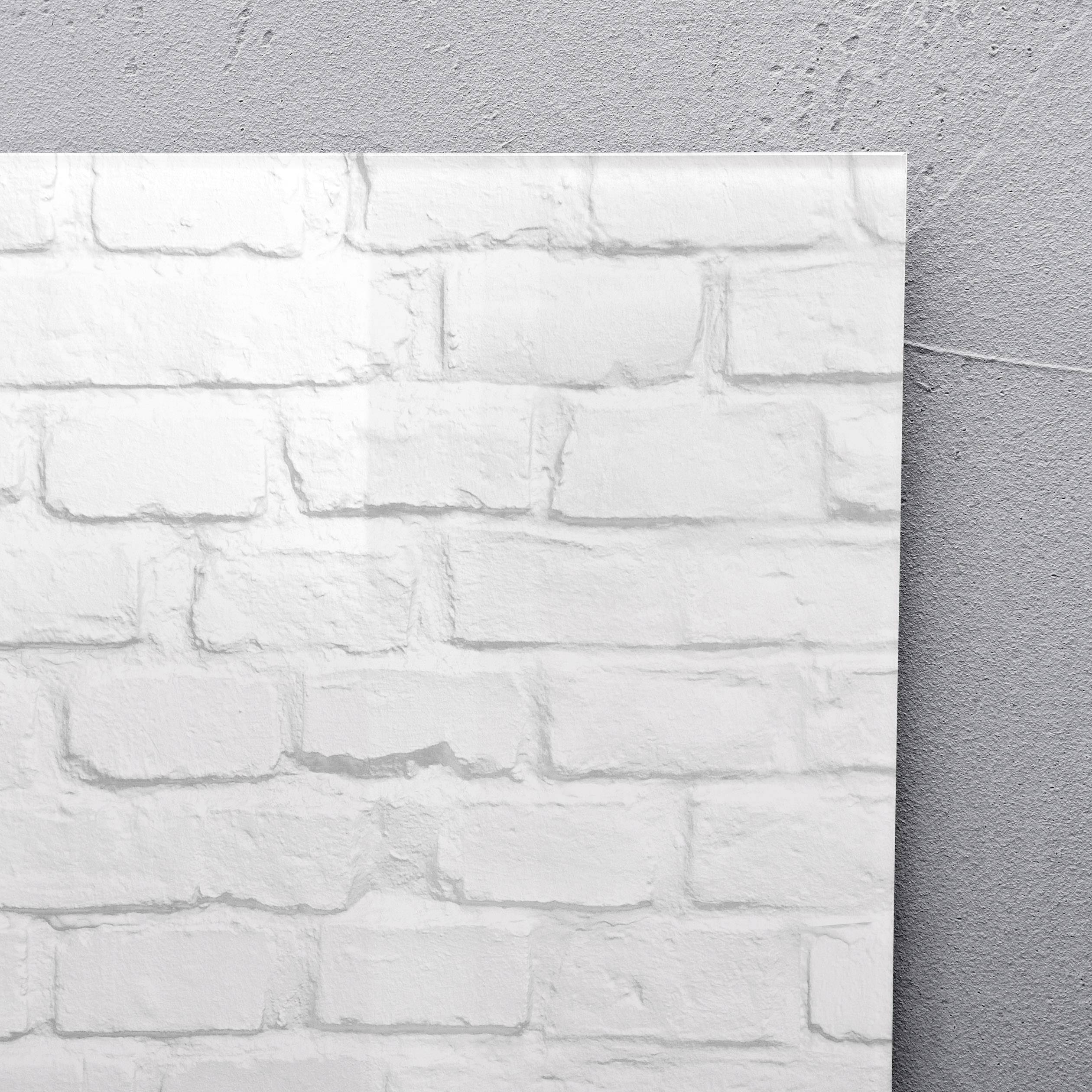 Sigel Glas-Magnetboard artverum® White Klinker Weiß (gemustert) (B x H x T) 480 x 480 x 15 mm GL164-3