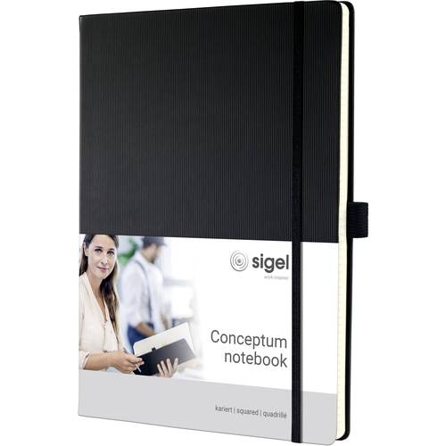 Sigel CONCEPTUM® CO115 Notizbuch kariert Schwarz Anzahl der Blätter: 97 DIN A4+