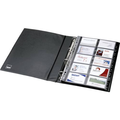 Sigel VZ301 Visitenkartenringbuch 400 Karten (B x H x T) 270 x 325 x 53 mm Schwarz (matt) Kunststoff