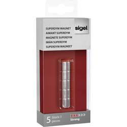 Image of Sigel Magnet SuperDym C5 Strong Zylinder-Design (Ø x H) 10 mm x 10 mm Zylinder Silber 5 St. GL700