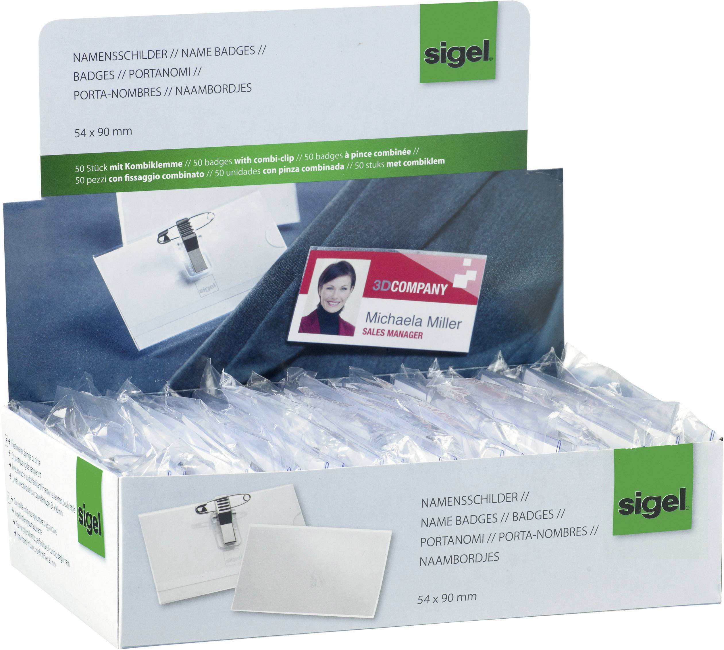 Sigel ZB200 Namensschild (B x H) 90 mm x 57 mm 50 St.-1