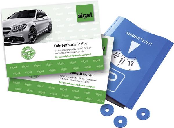 sigel Formularbuch "Fahrtenbuch Pkw" mit gratis Parkscheibe