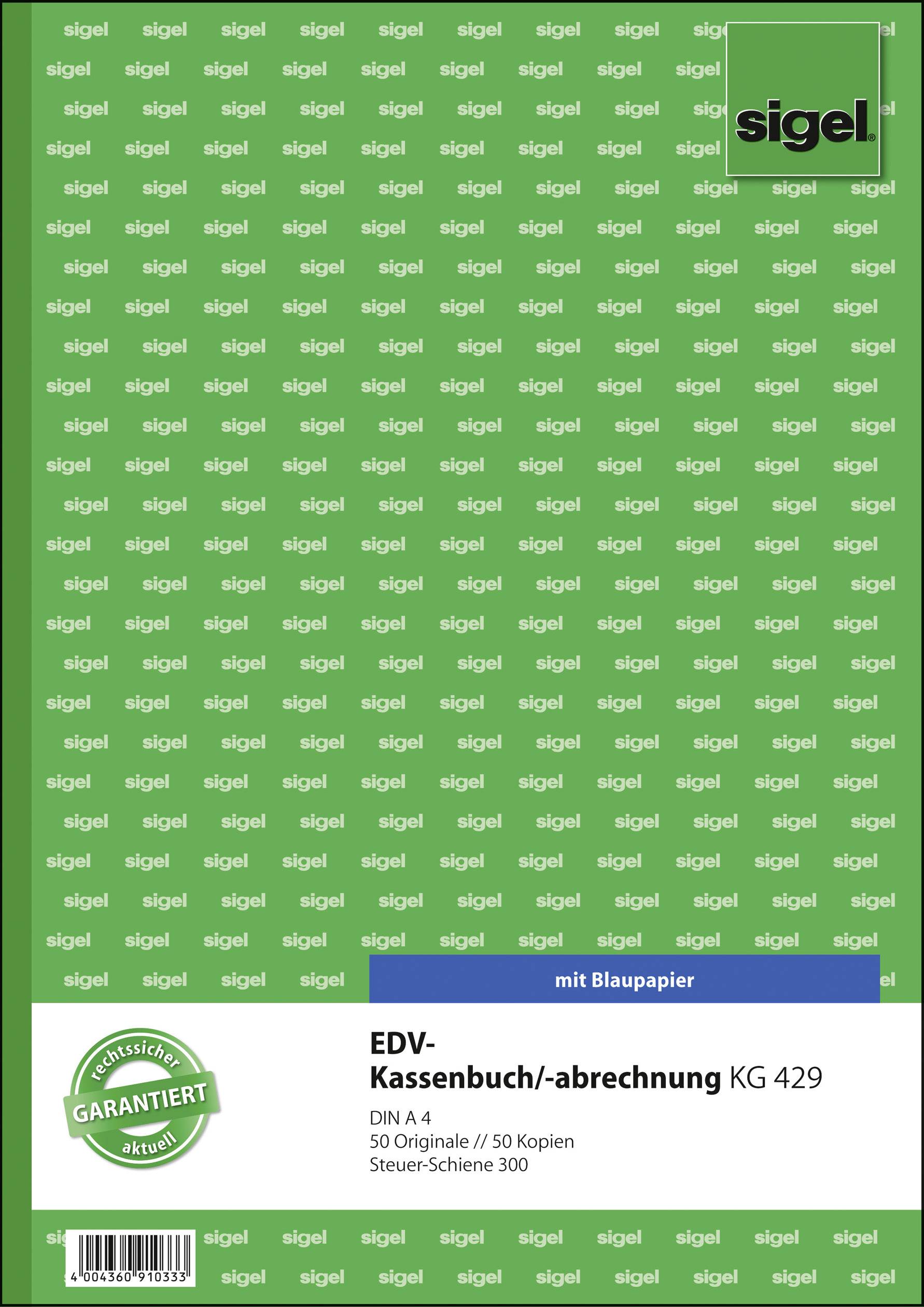 Sigel Kassenbuch KG429 DIN A4 Anzahl der Blätter: 50 selbstdurchschreibend: Nein-0