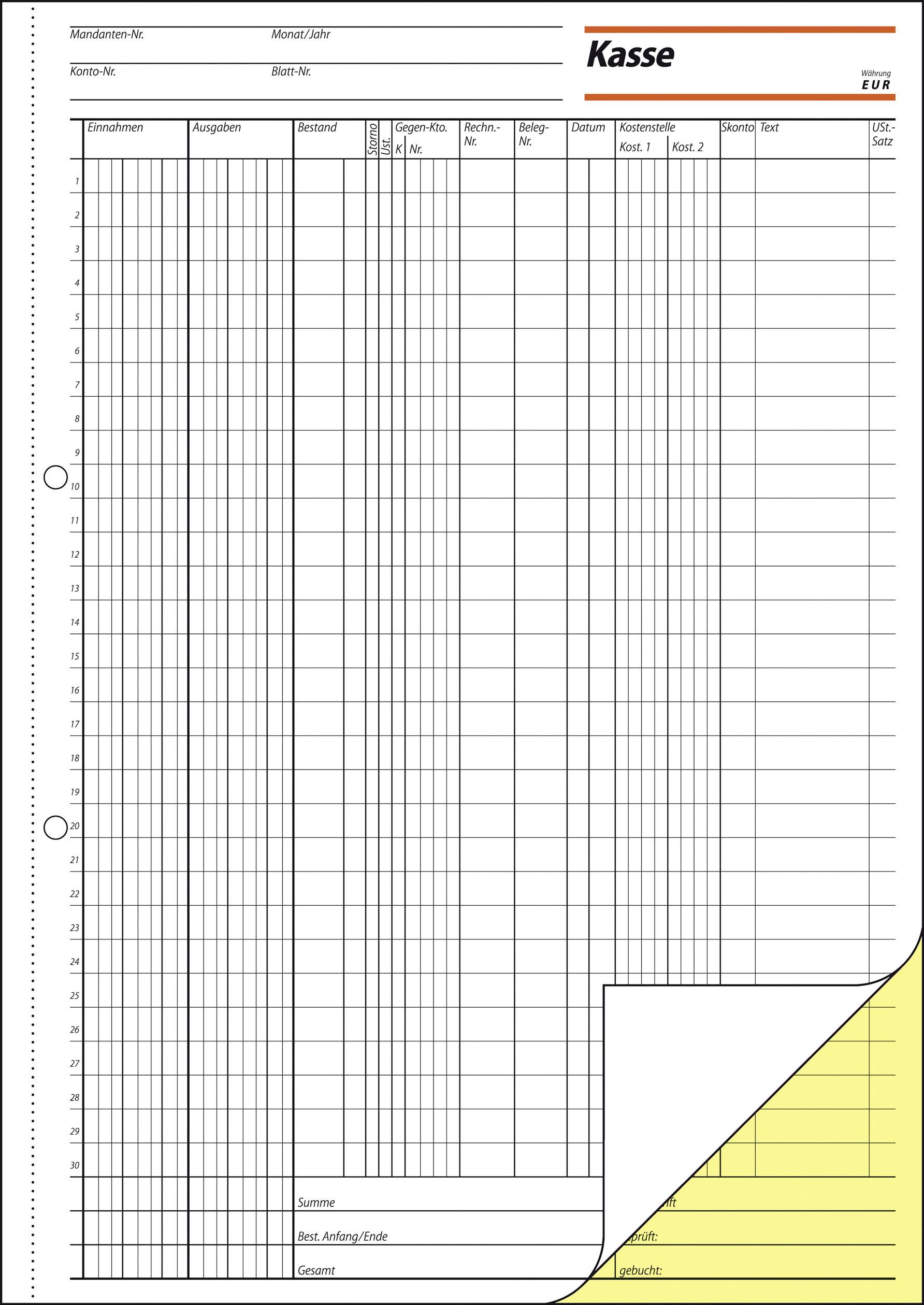 Sigel Kassenbuch KG429 DIN A4 Anzahl der Blätter: 50 selbstdurchschreibend: Nein-1