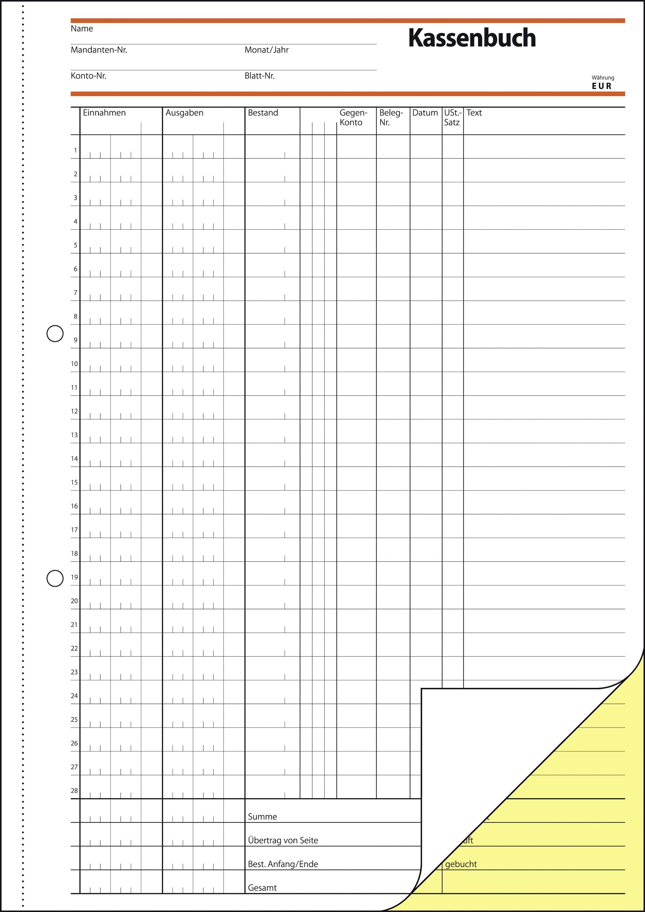 Sigel Kassenbuch SD056 DIN A4 Anzahl der Blätter: 40 selbstdurchschreibend: Ja-1