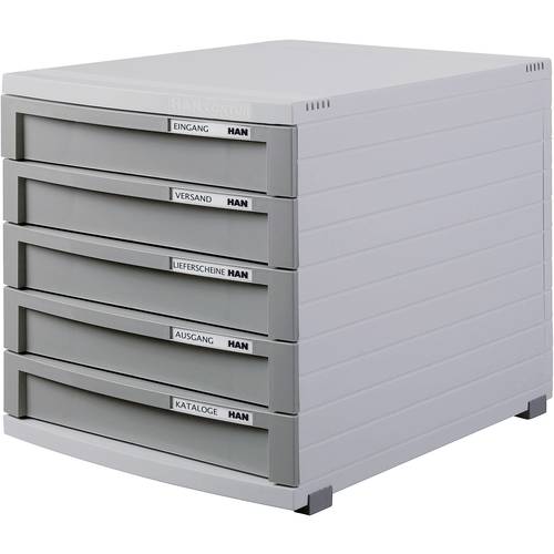 HAN CONTUR 1505-19 Schubladenbox Lichtgrau DIN A4, DIN B4, DIN C4 Anzahl der Schubfächer: 5