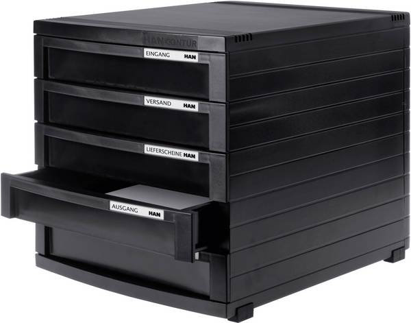 HAN Schubladenbox CONTUR 1505-13 Schwarz DIN A4, DIN B4, DIN C4 Anzahl der Schubfächer: 5