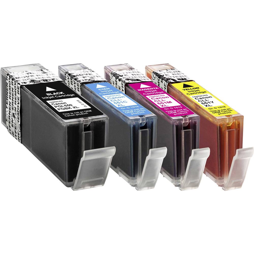 Basetech Inkt vervangt Canon PGI-550, CLI-551 Compatibel Combipack Zwart, Cyaan, Magenta, Geel 1518,