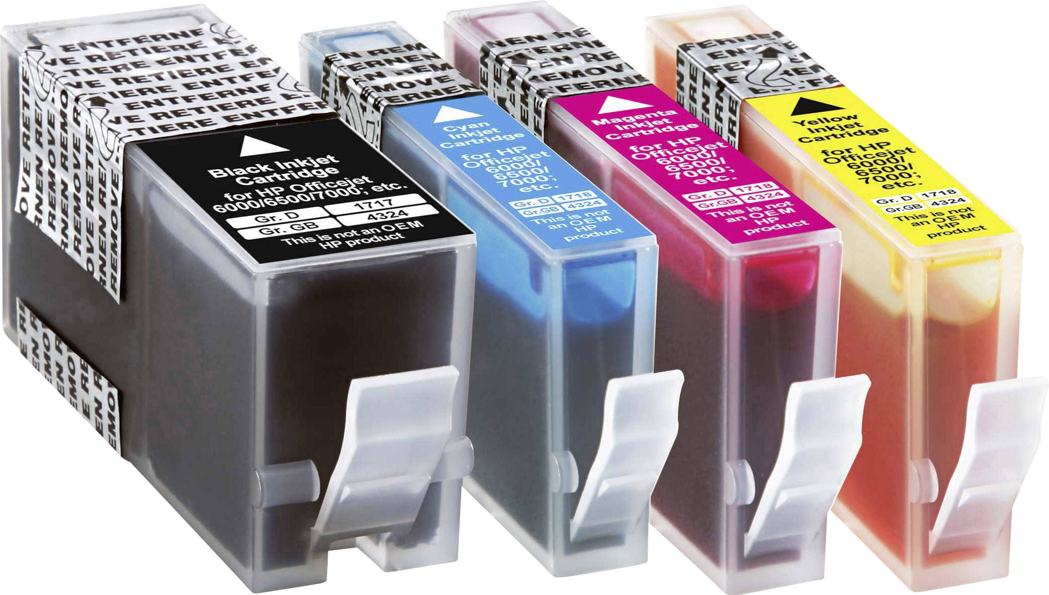 CONRAD Basetech Tinte ersetzt HP 920, 920XL Kompatibel Kombi-Pack Schwarz, Cyan, Magenta, G