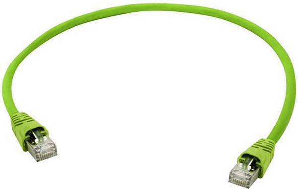Telegärtner 100008284 RJ45 Patchkabel CAT 6a S/FTP 2.00 m Grün Flammwidrig, mit Rastnasenschutz, Paarschirm, doppelt geschirmt, PUR-Mantel, UL-zertifiziert 1 St.