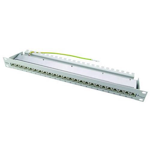 Telegärtner 100007017 24 Port Netzwerk-Patchpanel 483 mm (19) CAT 6a 1 HE Lichtgrau (RAL 7035) Bestückt