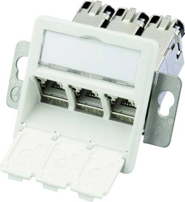 Telegärtner Netzwerkdose Unterputz Einsatz CAT 6a 3 Port Weiß