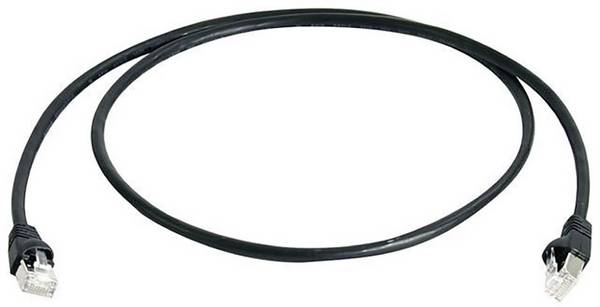 Telegärtner 100007978 RJ45 Patchkabel CAT 6a S/FTP 1.00 m Schwarz Flammwidrig, mit Rastnasenschutz, Paarschirm, doppelt geschirmt, Halogenfrei, UL-zertifiziert 1 m