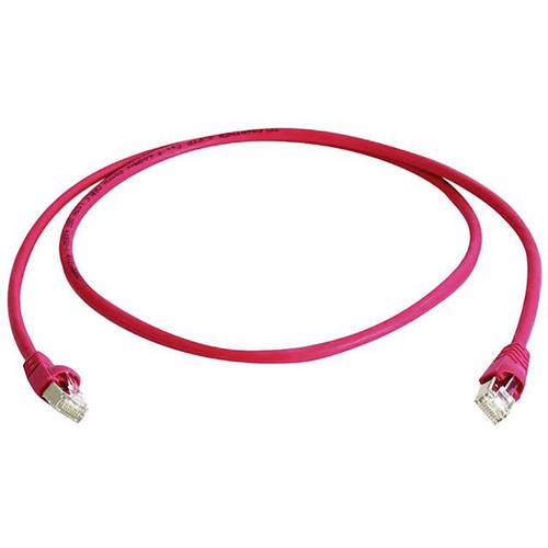 Thumbnail - Telegärtner 100008030 RJ45 Netzwerkkabel, Patchkabel CAT 6a S/FTP 0.25 m Rot Flammwidrig, mit Rastnasenschutz, Paarschir...