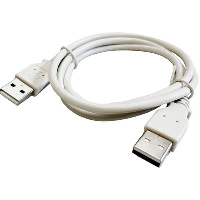 BKL Electronic USB-Kabel USB 2.0 USB-A Stecker, USB-A Stecker 1.00 m Hellgrau Folienschirm, Geflechtschirm 10080004/C