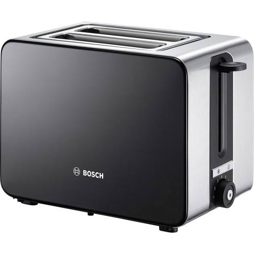 Bosch Haushalt TAT7203 Toaster mit eingebautem Brötchenaufsatz Edelstahl, Schwarz