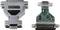 Oberseite und Unterseite eines RS232-auf-ADC16-Adapters gezeigt, mit der Beschriftung 'RS232-ADC16' auf der Oberseite.