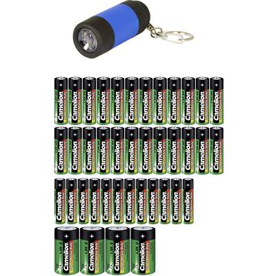 Camelion Batterie-Set Micro, Mignon, Baby 20 St. inkl. Taschenlampe