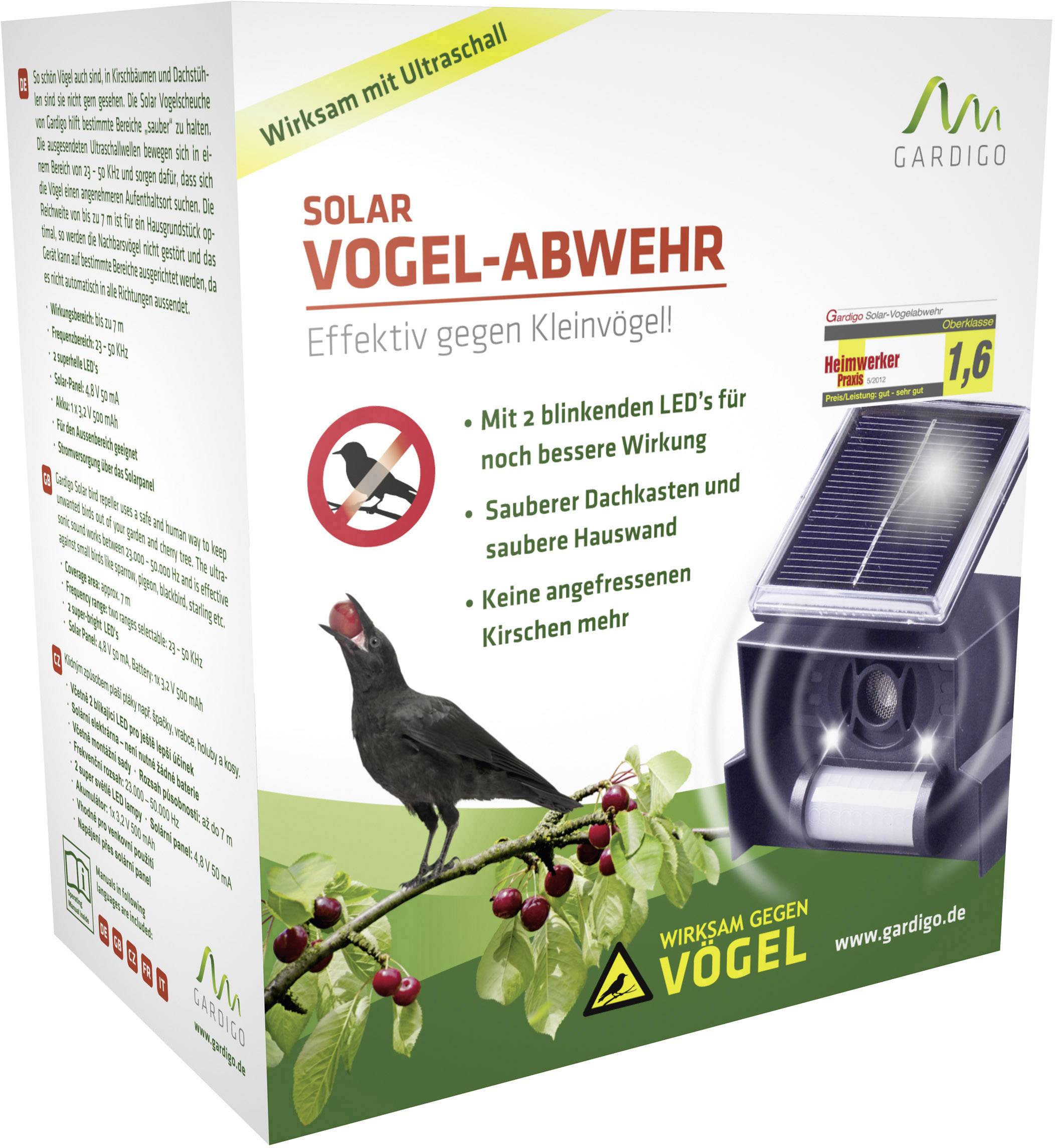 Gardigo Solar Repeller Vogelvertreiber Funktionsart Multifrequenz, LED-Licht 1 St.-12
