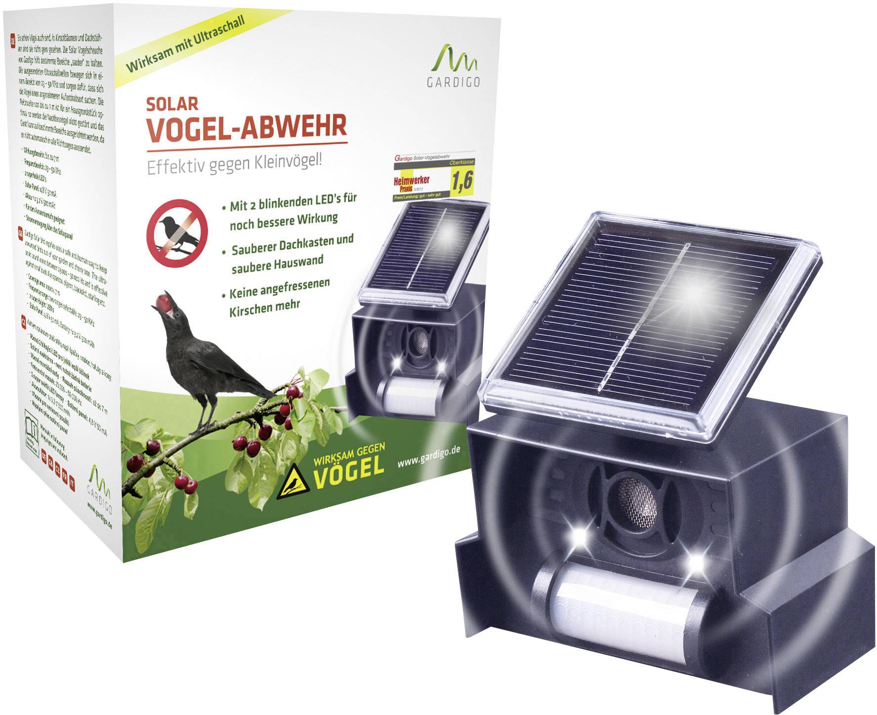 Gardigo Solar Repeller Vogelvertreiber Funktionsart Multifrequenz, LED-Licht 1 St.-13