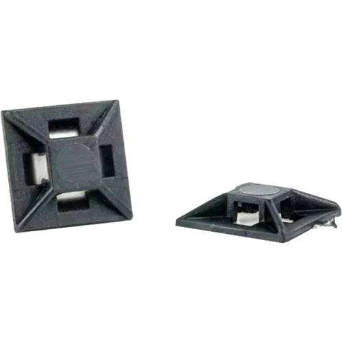 WKK 11950071 Befestigungssockel schraubbar, selbstklebend 11950071 4fach einfädeln, UV-stabilisiert Schwarz 1 St.