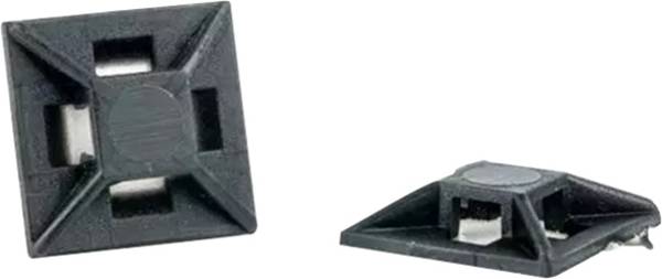 WKK 11950071 Befestigungssockel schraubbar, selbstklebend 11950071 4fach einfädeln, UV-stabilisiert Schwarz 1 St.