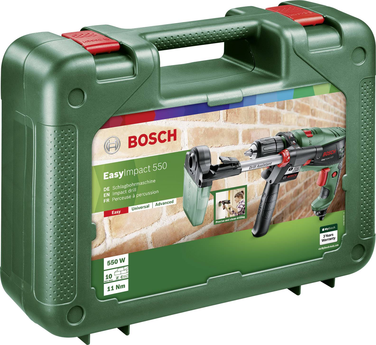 Bosch Home and Garden EasyImpact 550 1-Gang-Schlagbohrmaschine 550 W inkl. Bohrassistent, inkl. Koffer-7