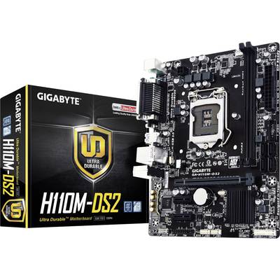 Gigabyte H110M-DS2 Mainboard Sockel (PC) Intel® 1151 Formfaktor (Details) Micro-ATX Mainboard-Chipsatz Intel® H110