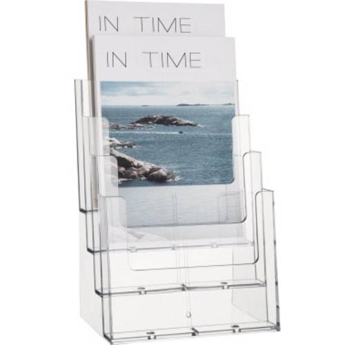 Thumbnail - Helit H2352402 H2352402 Prospektständer Glasklar DIN A4 hoch Anzahl der Fächer 4 1 St. (B x H x T) 240 x 340 x 192 mm