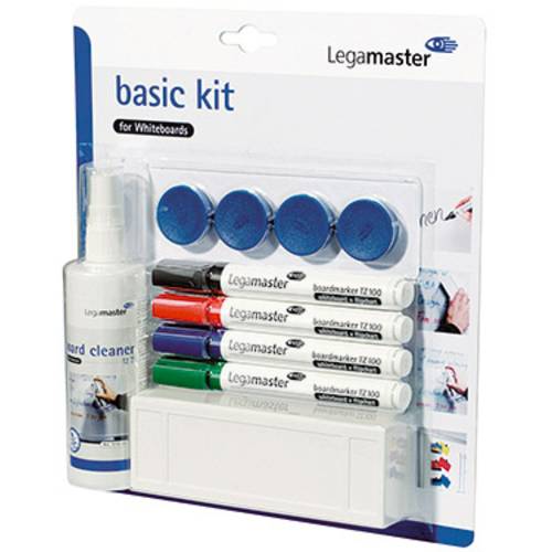 Legamaster basic Kit for Whiteboards 7-125100 Whiteboardmarker Schwarz, Blau, Rot, Grün inkl. Tafellöscher, Reiniger, Ma...