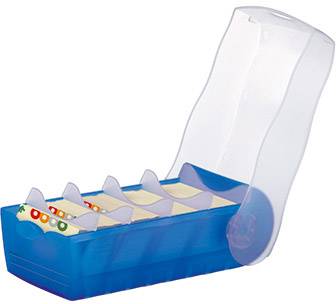 HAN CROCO 998-643 Karteikasten Blau, Transluzent max. Anzahl der Karten: 500 Karten DIN A8 quer inkl. 100 linierten Kart...