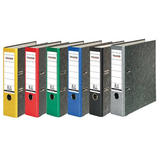 Falken Ordner 80024136 DIN A4 Rückenbreite: 80 mm Schwarz Wolkenmarmor 2 Bügel 80024136