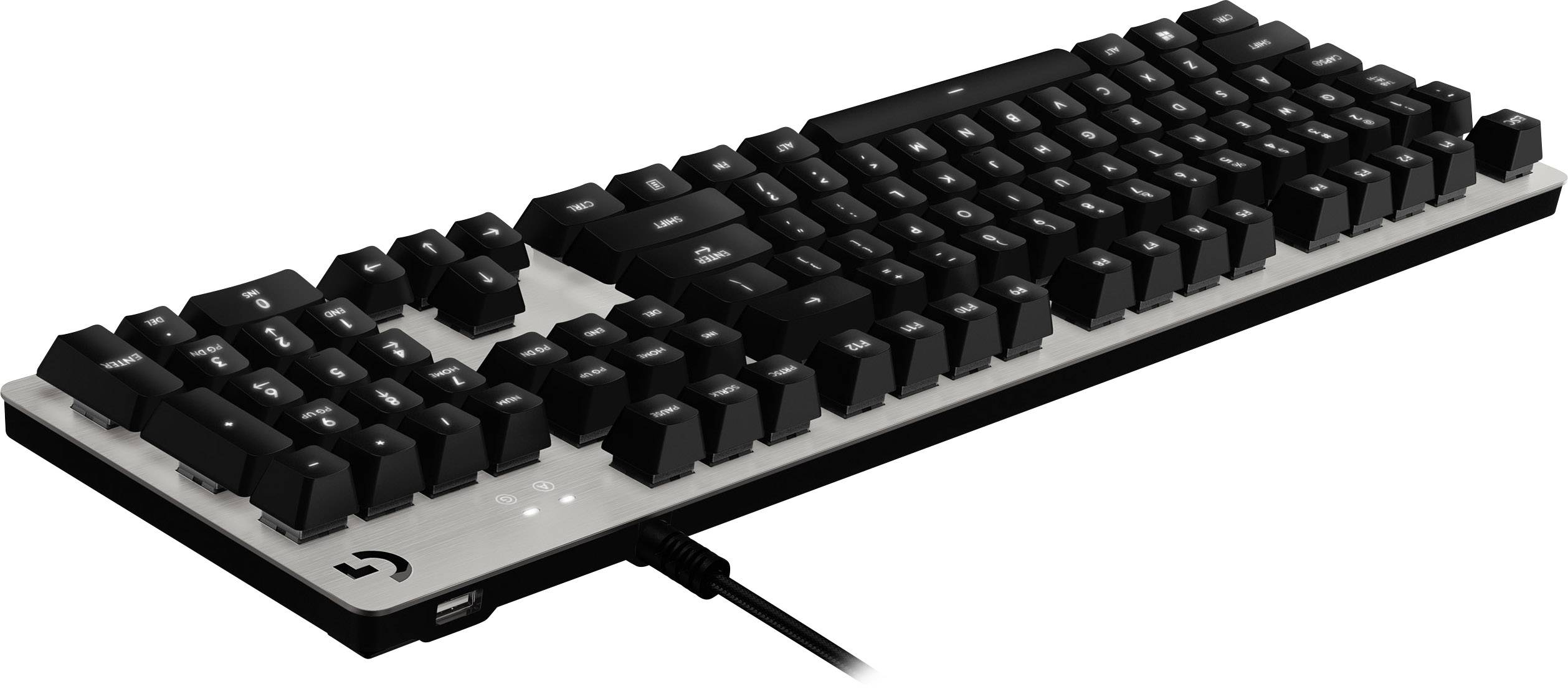 Logitech Gaming G413 USB Gaming-Tastatur Deutsch, QWERTZ Silber, Schwarz Beleuchtet-1