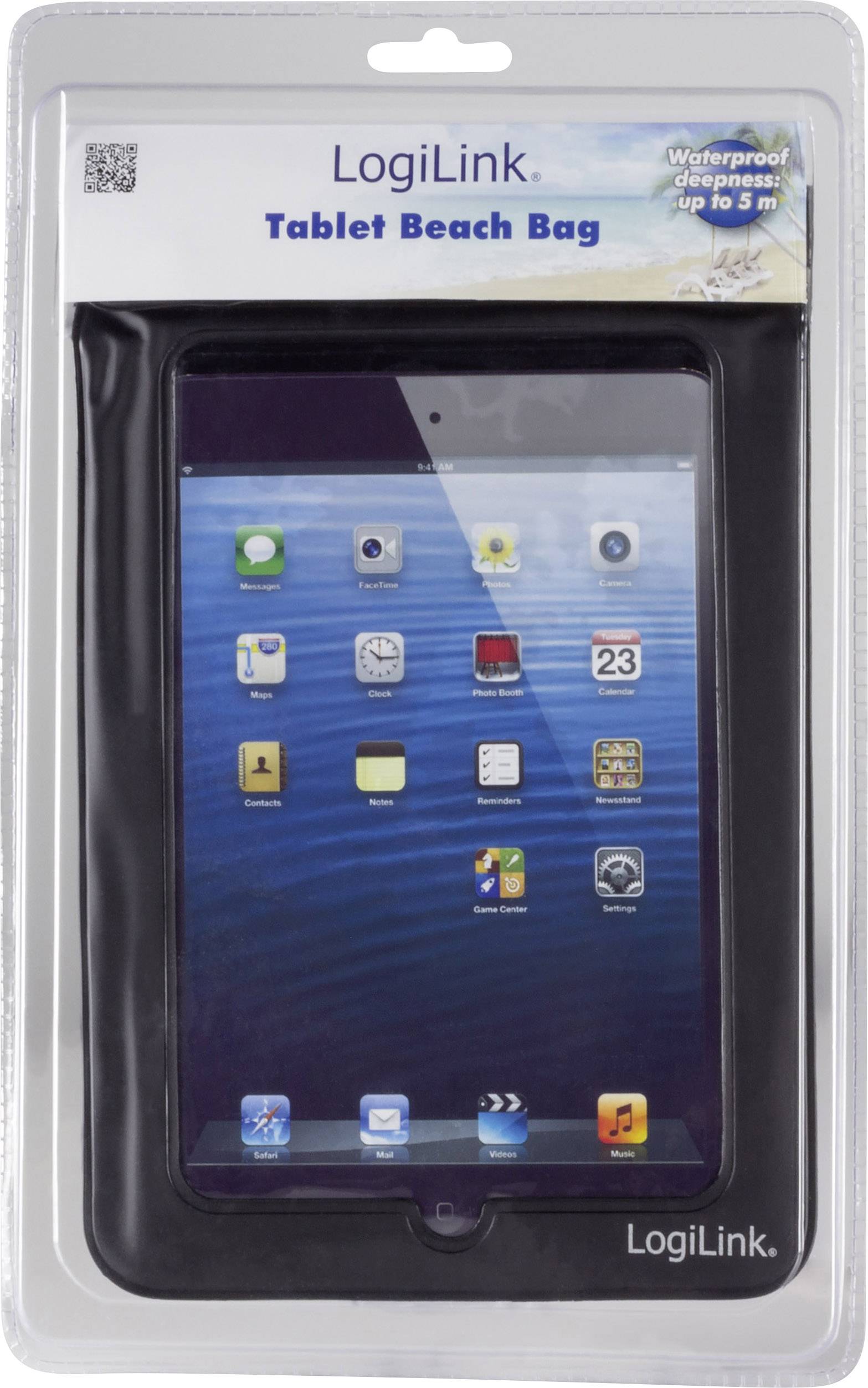 LogiLink Beach Bag bis zu 7" Tablets 280 x 217mm black-2