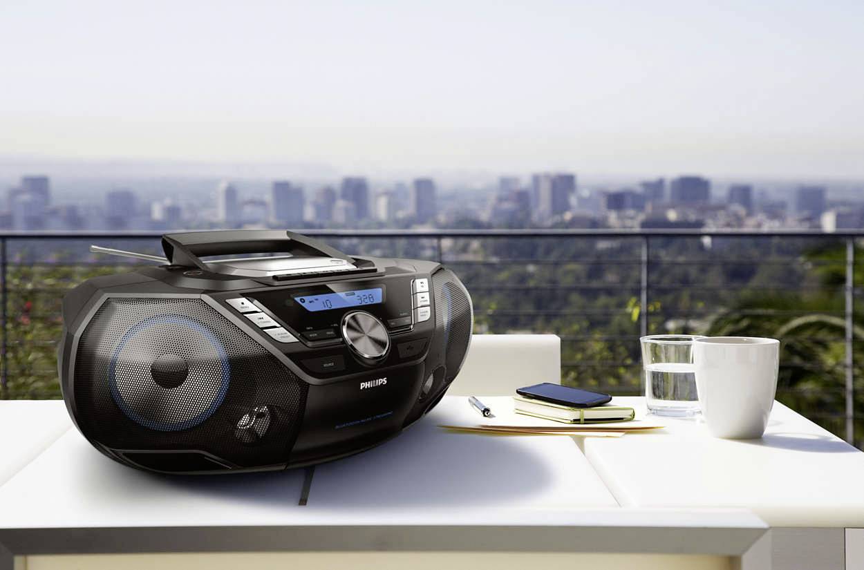 Philips AZB798T CD-Radio DAB+, UKW Bluetooth®, CD, Kassette, USB Schwarz-4