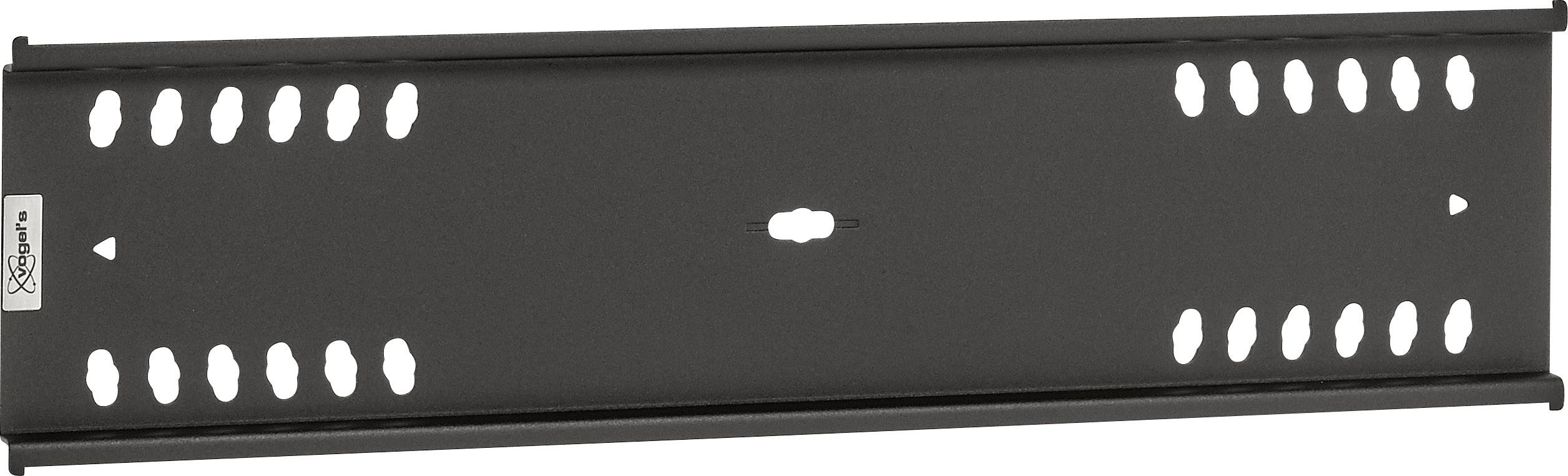 'Schwarze Montageplatte mit mehreren ovalen Löchern, geeignet zur Befestigung in verschiedenen Einstellungen.'