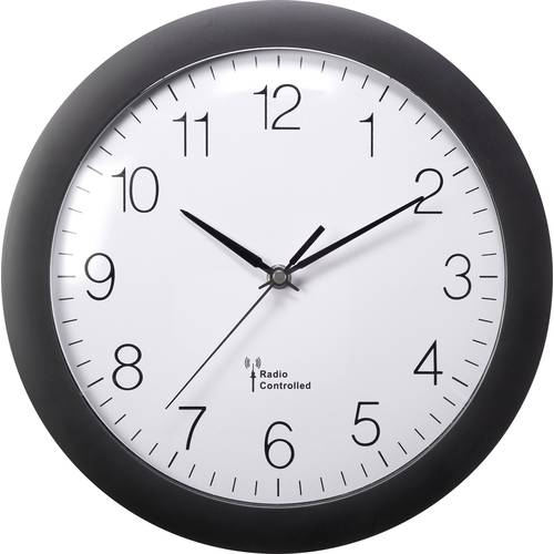 MXP3601B Funk Wanduhr 300 mm x 56 mm Schwarz